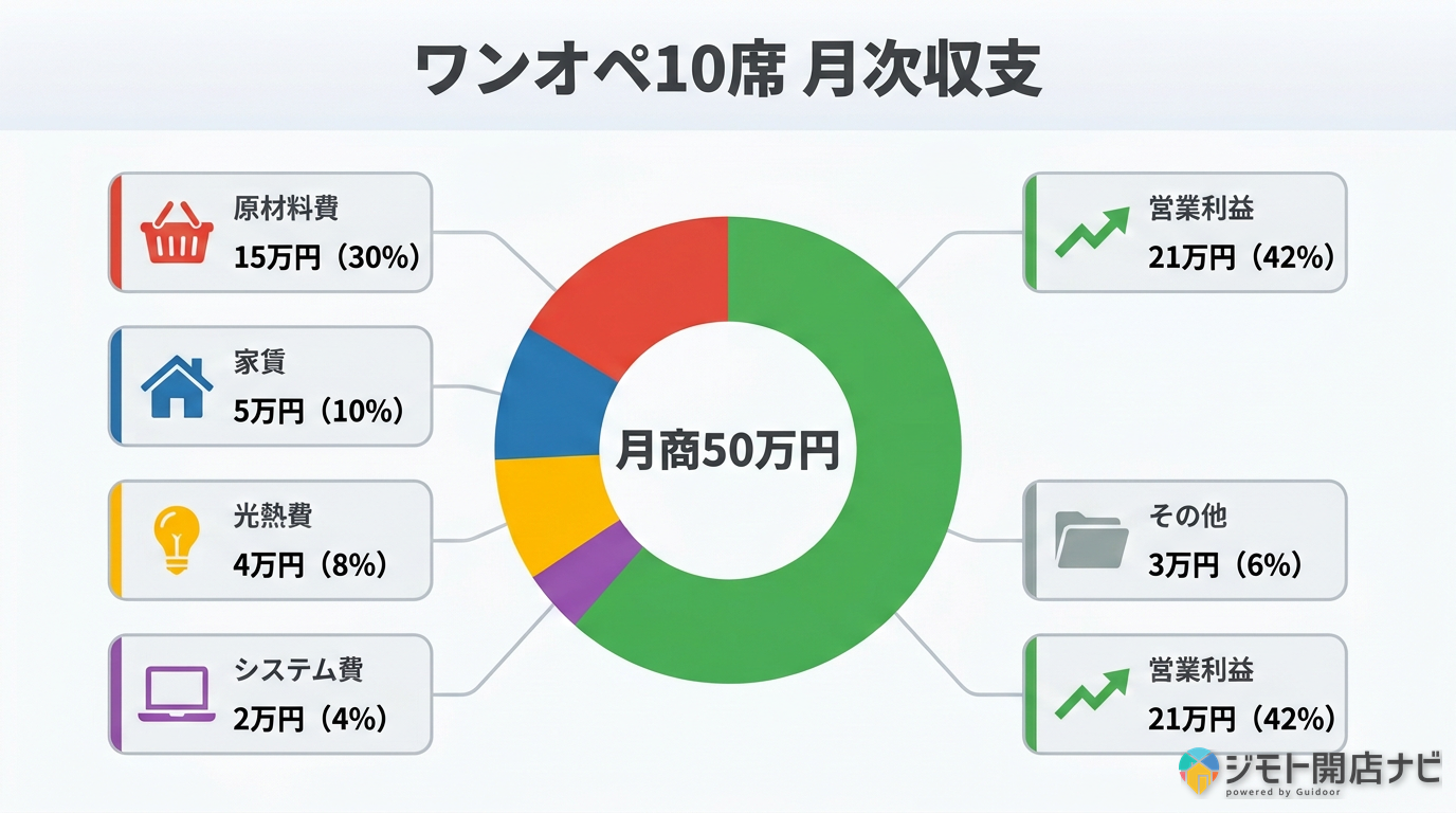 ワンオペ10席 月次収支
