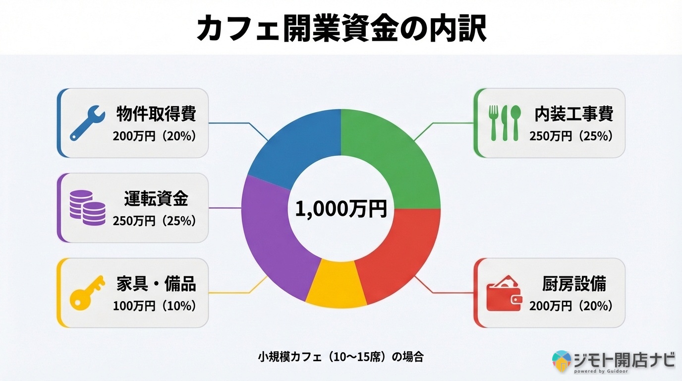 カフェ開業資金の内訳