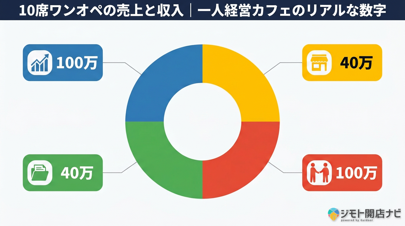 ワンオペカフェの売上と収入