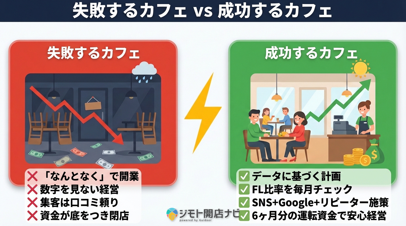 失敗するカフェ vs 成功するカフェ