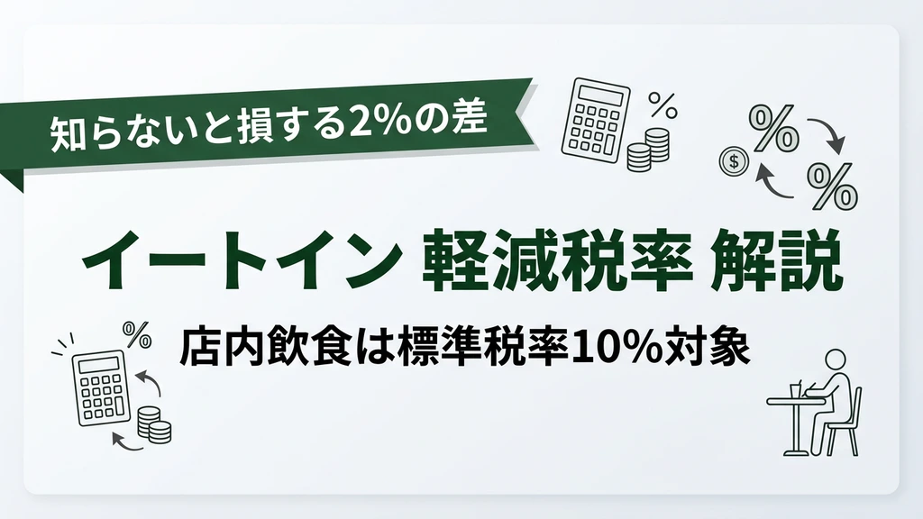 イートインとテイクアウトの消費税率の違いを解説する記事のアイキャッチ