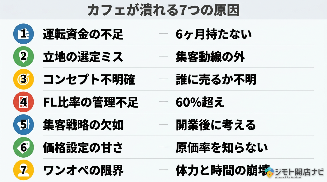 カフェが潰れる7つの原因