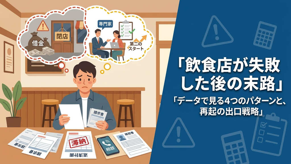 飲食店の失敗で待つ末路とは——3年で7割が廃業する現実と、借金・閉店手続き・法的整理の全出口を公的データで解説